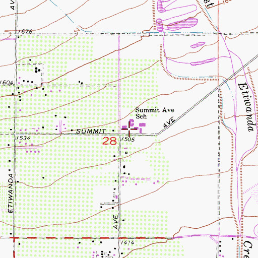 Topographic Map of Summit Elementary School, CA
