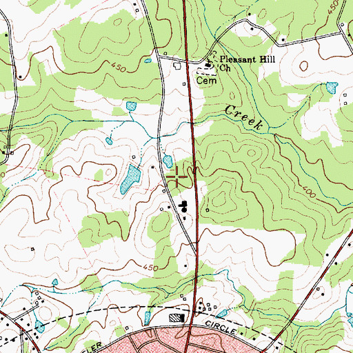 Topographic Map of Saluda County Ambulance Service, SC
