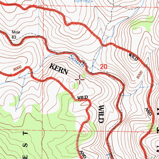 Topographic Map of Summit Creek, CA