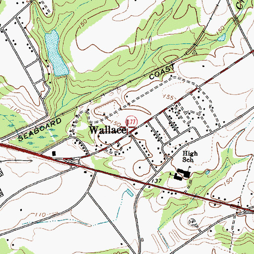 Topographic Map of Wallace Rescue Squad, SC