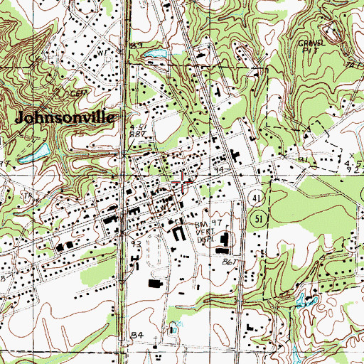 Topographic Map of Johnsonville Rescue Squad, SC