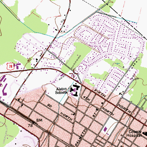 Topographic Map of Dorchester County Emergency Medical Services, SC