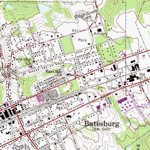 Topographic Map of Batesburg - Leesville Rescue Squad, SC