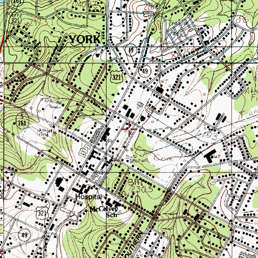 Topographic Map of York Rescue Squad, SC