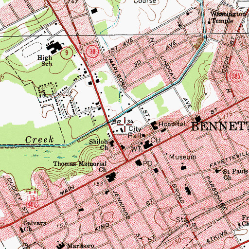 Topographic Map of Marlboro County Rescue Squad, SC