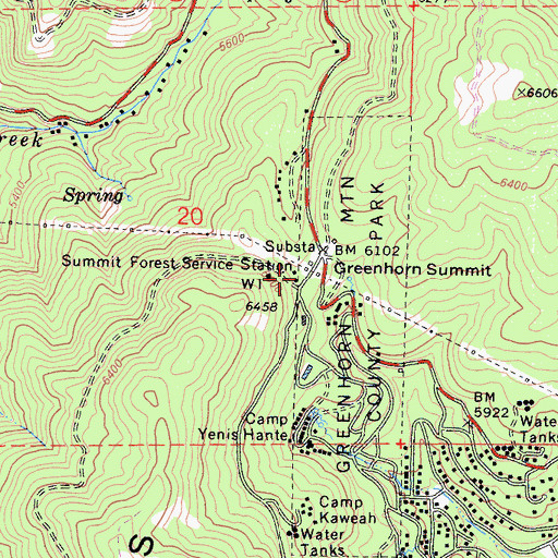 Topographic Map of Summit Forest Service Station, CA