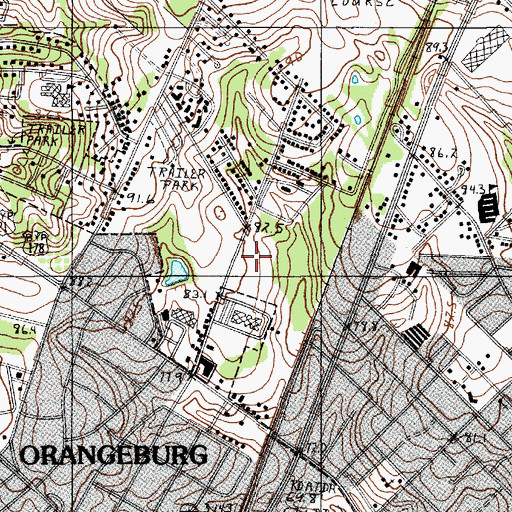 Topographic Map of Orangeburg County Emergency Medical Services, SC