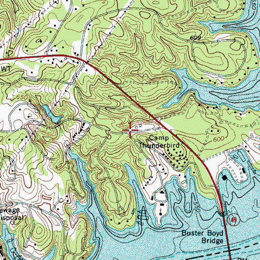 Topographic Map of River Hills - Lake Wylie Emergency Medical Services, SC
