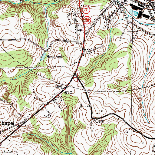 Topographic Map of Abbeville County Emergency Medical Services, SC