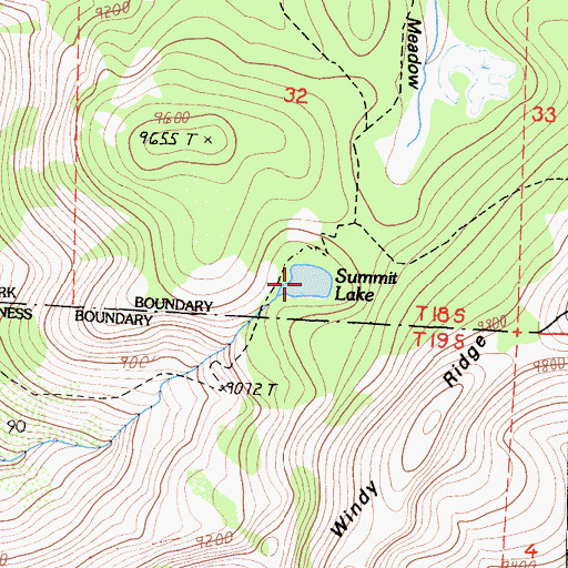 Topographic Map of Summit Lake, CA