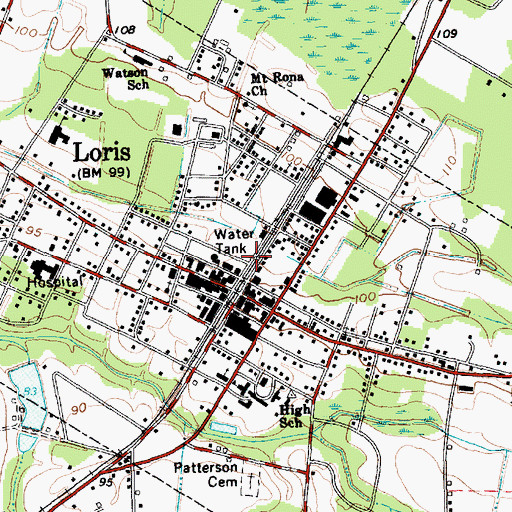 Topographic Map of Northern Horry Rescue Squad, SC