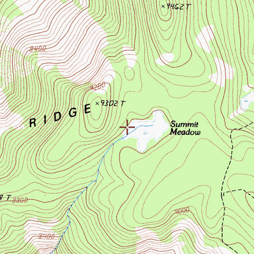 Topographic Map of Summit Meadow, CA