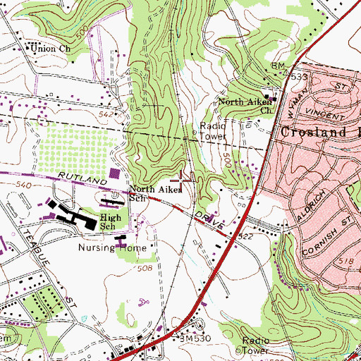 Topographic Map of Riverside Ambulance Service, SC