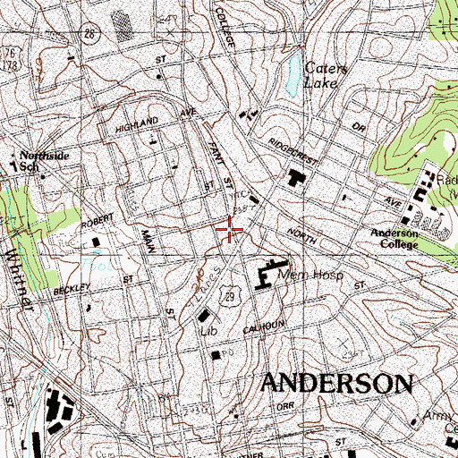 Topographic Map of MedShore Ambulance Service, SC