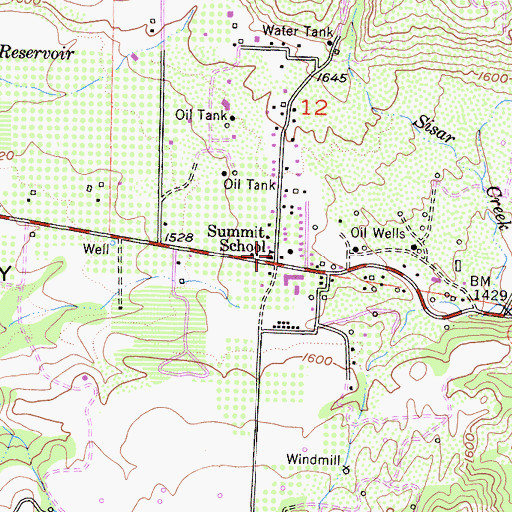 Topographic Map of Summit Elementary School, CA