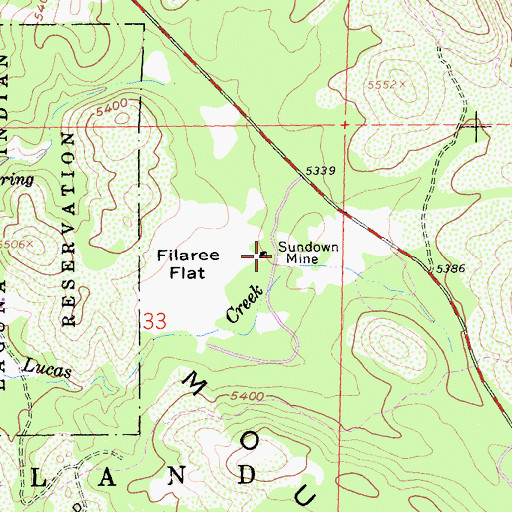 Topographic Map of Sundown Mine, CA