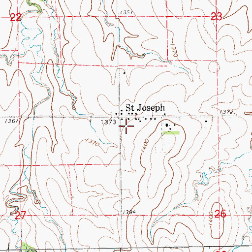 Topographic Map of Saint Joseph Cemetery, KS