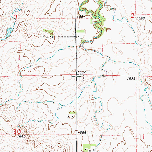 Topographic Map of Hynes Cemetery, KS