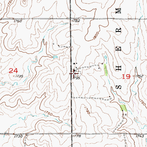 Topographic Map of Saint Paul's Lutheran Cemetery, KS