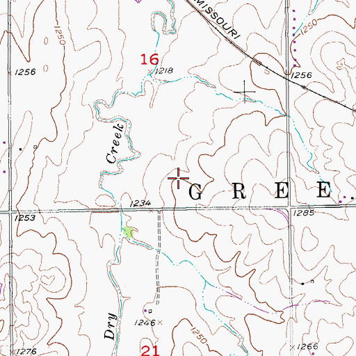 Topographic Map of All Saints Catholic Cemetery, KS