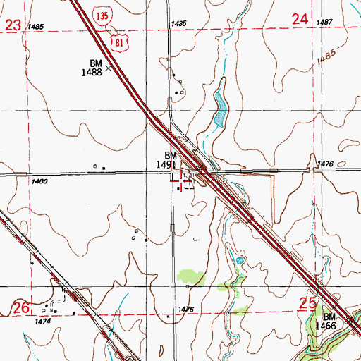 Topographic Map of Eastlawn Cemetery, KS