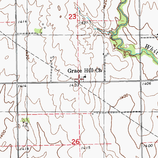 Topographic Map of Grace Hill Cemetery, KS
