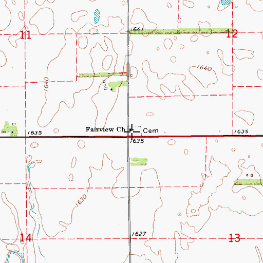 Topographic Map of Fairview Methodist Cemetery, KS