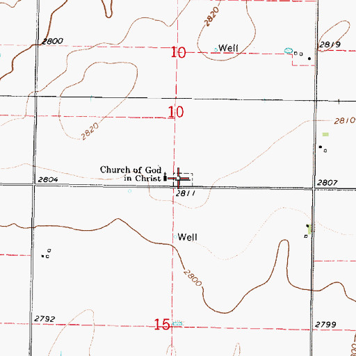 Topographic Map of North Mennonite Cemetery, KS