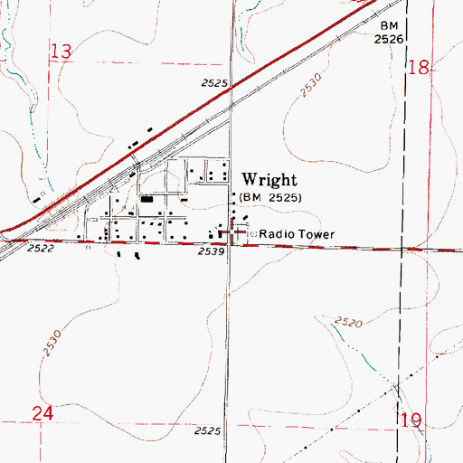 Topographic Map of Saint Andrews Cemetery, KS