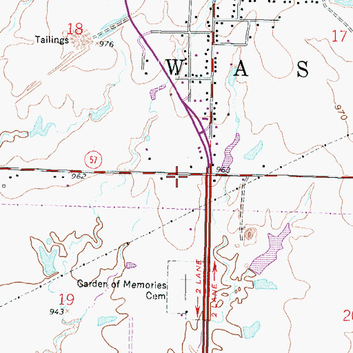 Topographic Map of County Farm Cemetery, KS
