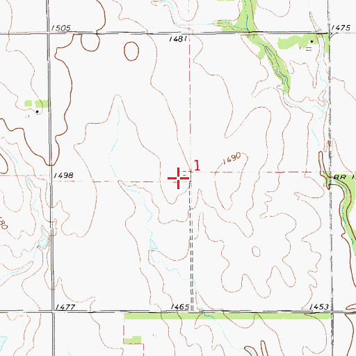 Topographic Map of Melvin Cemetery, KS