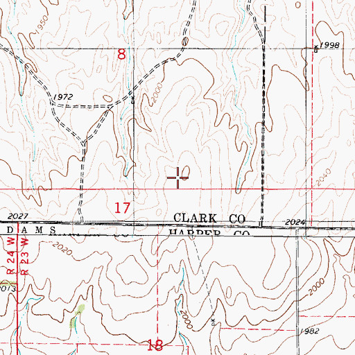 Topographic Map of Snake Creek Ranch Cemetery, KS