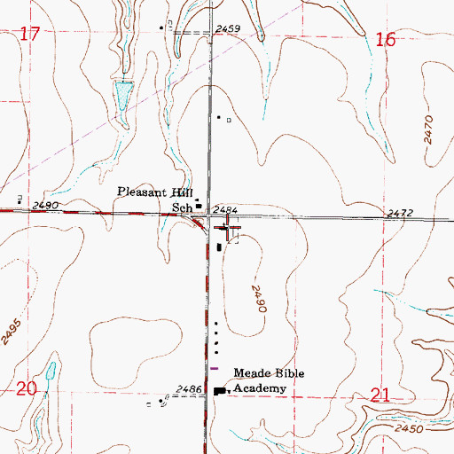 Topographic Map of Countryside Bible Church Cemetery, KS