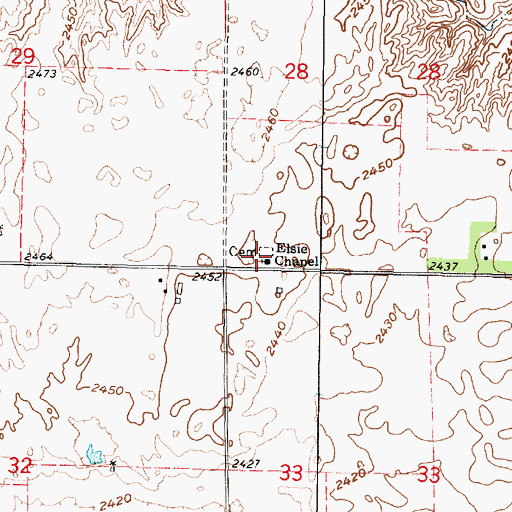 Topographic Map of Elsie Chapel Cemetery, KS