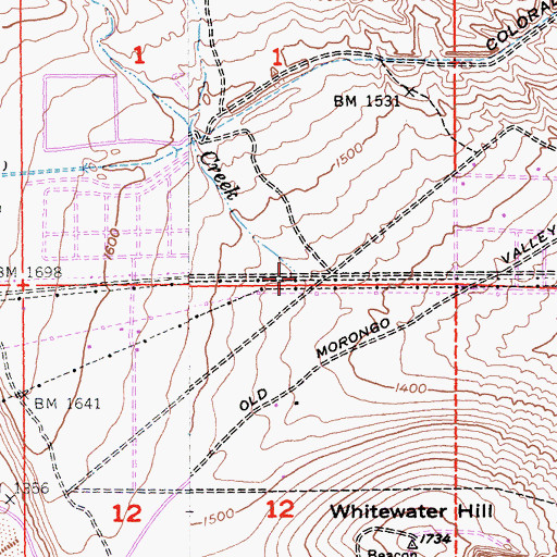 Topographic Map of Super Creek, CA