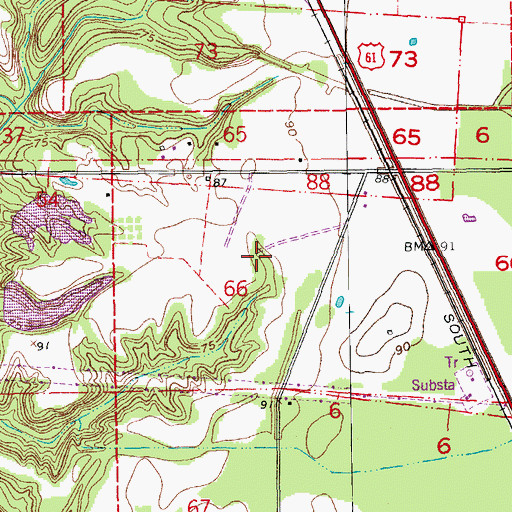 Topographic Map of Louisiana National Cemetery, LA