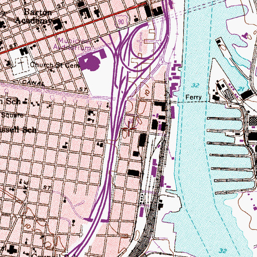 Topographic Map of Mobile County Metro Jail, AL