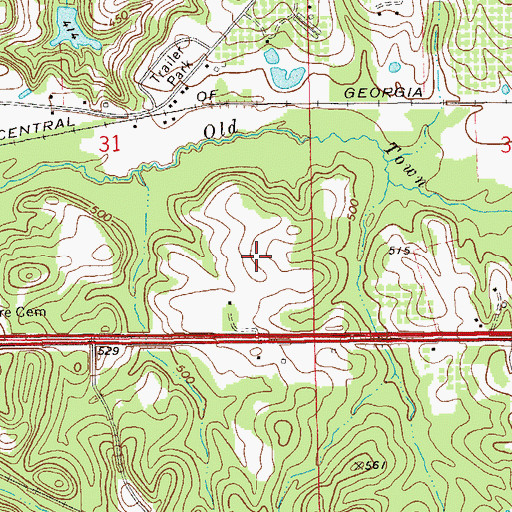 Topographic Map of Bullock Correctional Facility, AL
