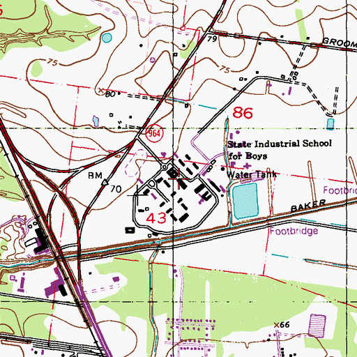 Topographic Map of Jetson Center for Youth, LA