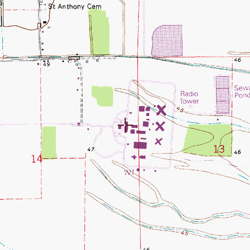 Topographic Map of Raymond Laborde Correctional Center, LA