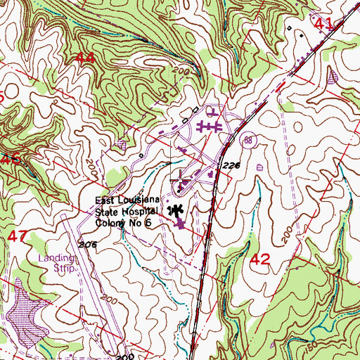 Topographic Map of Dixon Correctional Institute, LA