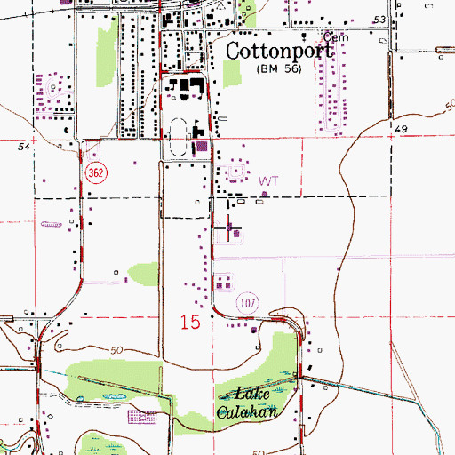 Topographic Map of Avoyelles Parish Women's Correctional Center, LA