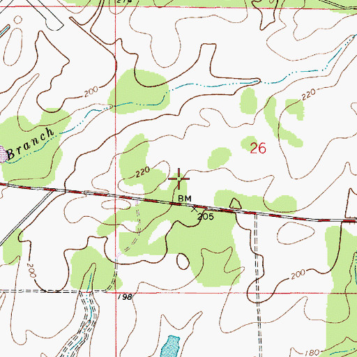 Topographic Map of Federal Correctional Institution Pollock, LA