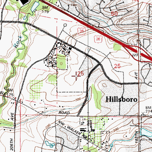 Topographic Map of Kaiser Permanente Westside Medical Center, OR