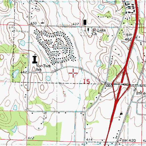 Topographic Map of Alcorn County Regional Correctional Facility, MS