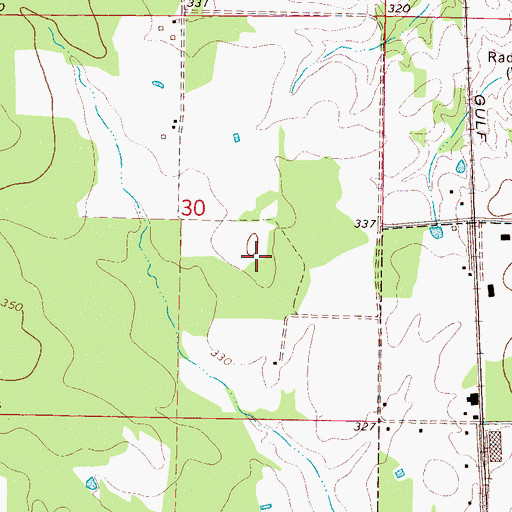 Topographic Map of Chickasaw County Regional Correctional Facility, MS