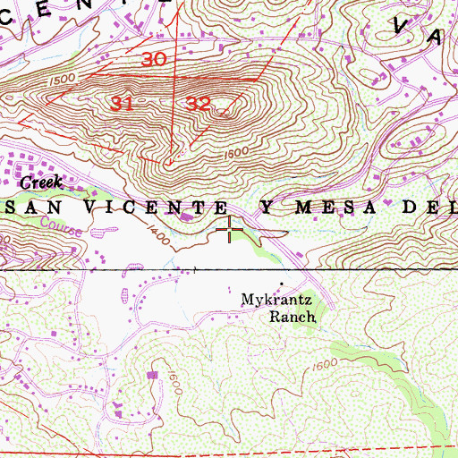 Topographic Map of Swartz Canyon, CA