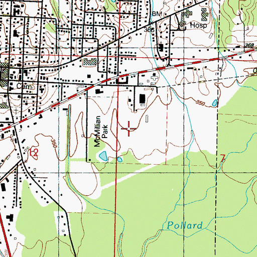 Topographic Map of Leake County Correctional Facility, MS