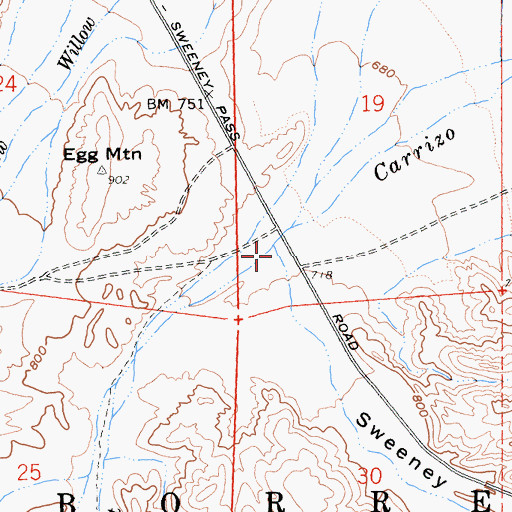 Topographic Map of Sweeney Canyon, CA