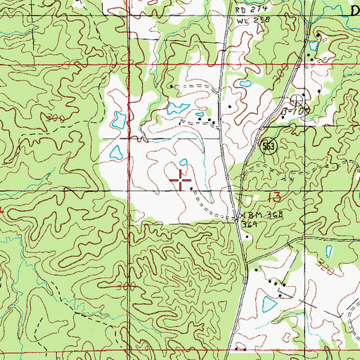 Topographic Map of Wilkinson County Correctional Center, MS